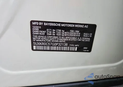 2016 BMW X5 xDrive35I z USA, uszkodzony, nr VIN 5UXKR0C57G0P32138